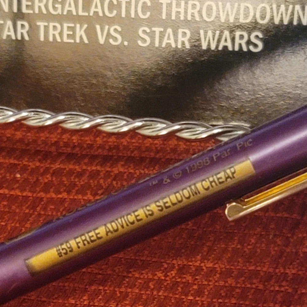 STAR TREK 50y SPECIAL EDITION MAGAZINE, VINTAGE 1991 HAND HELD GAME &FERENGI PEN